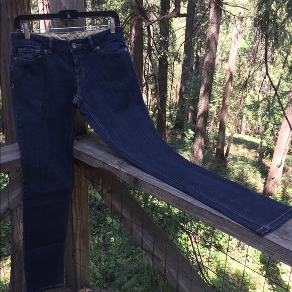 Lands End Canvas 5 pocket blue low rise dark wash denim straight leg je… - Picture 2 of 2